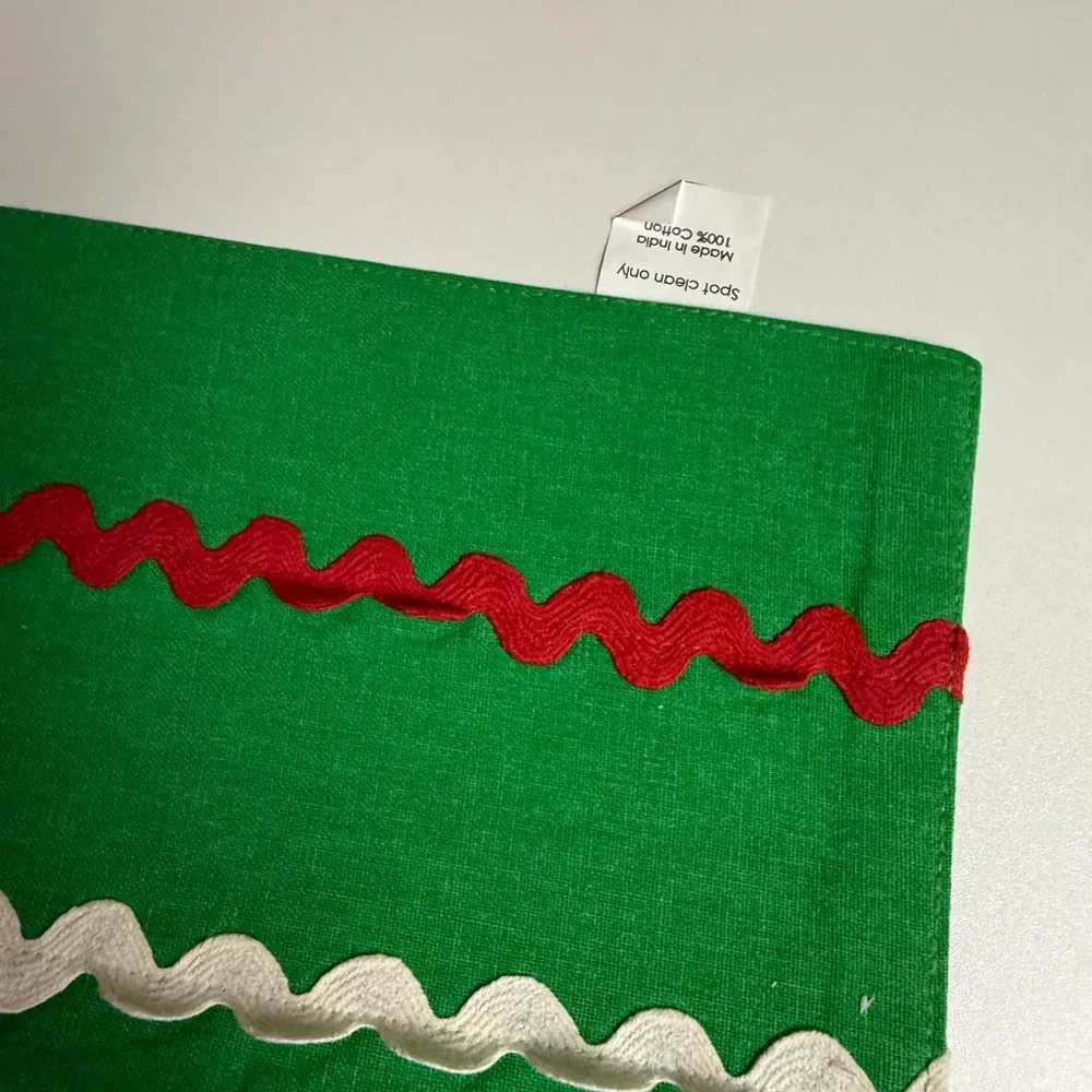 Festive Green and Red Holiday Table Runner
